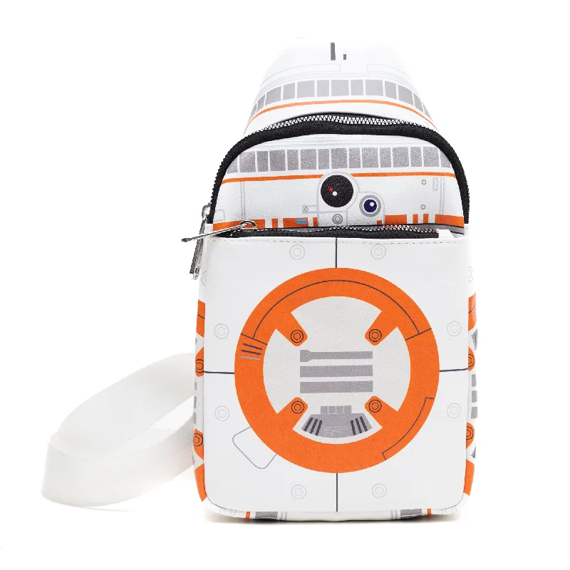 Trendy And Discounted Designer Handbags Sling Wallet - Star Wars BB-8 Bounding Parts White/Multi Color