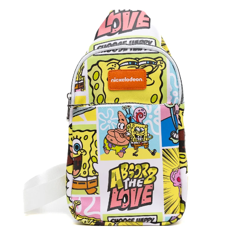 Easy Elegance Sales Crossbody Sling Bag - Large - SpongeBob SquarePants and Friends Character Blocks