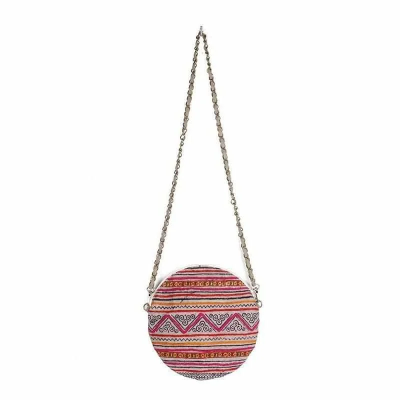 Spacious Bags With Holiday Promotions Hmong Circle Vintage Crossbody Canteen Bag - Thailand