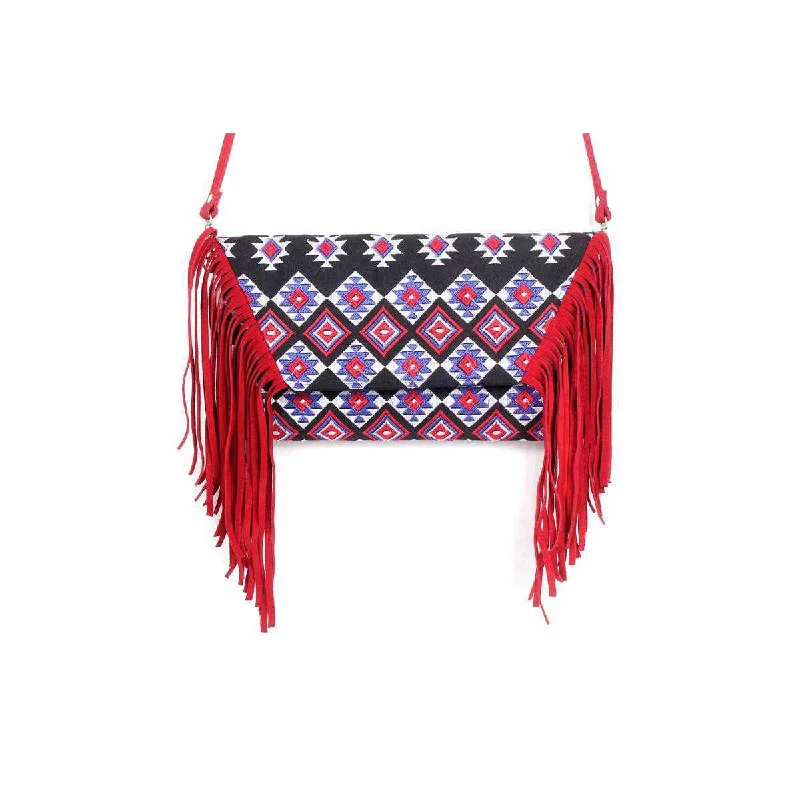 Scratch-Resistant And Luxury Sale Bags Boho Tribal Crossbody Embroidered Fringe Envelope Bag - Thailand