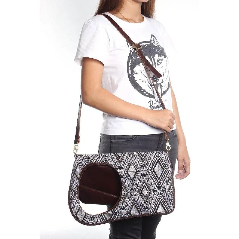Sustainable Fashion Extravaganza Reversible Geometric Leather Shoulder | Crossbody Bag - Thailand
