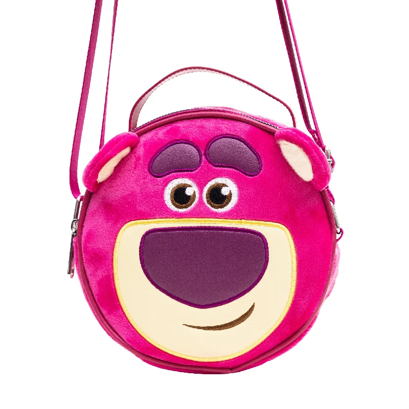 Handbag For Women Round Crossbody Bag - Toy Story Lotso Face Character Close-Up Furry Dark Pink