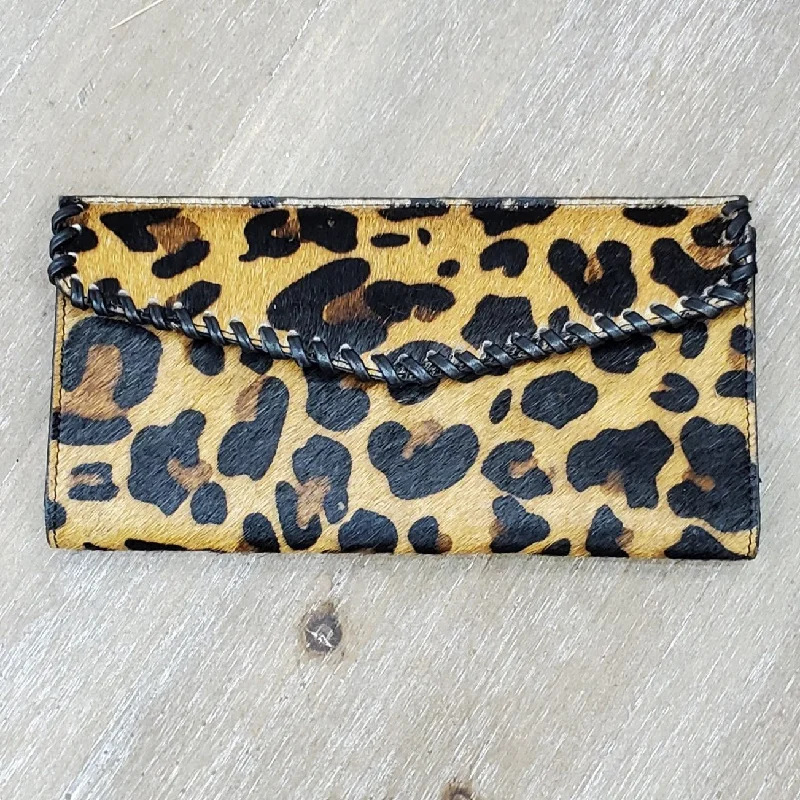 Flash Sale On Premium Bags Amber Leopard Envelope Wallet*