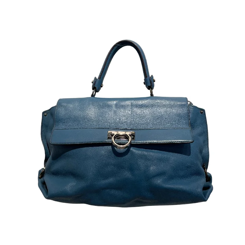 Valentine's Day Salvatore Ferragamo/Hand Bag/Leather/BLU/Sofia pebbled leather satchel