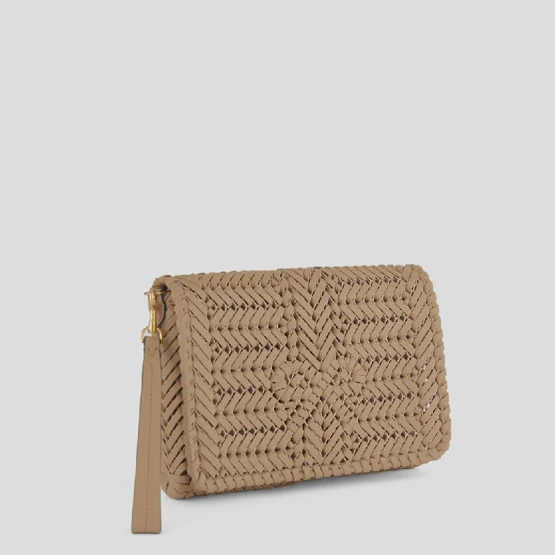 Trendy And Discounted Designer Handbags AH The Neeson Cross Body in Sand Shiny Capra