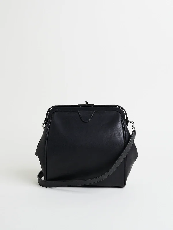Trendy Bags For Teenage Girls Square Gamaguchi Bag in Black