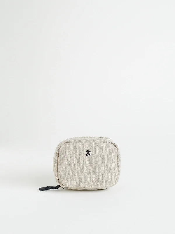 Eco-Friendly Bags With Discounts Zipper Gusset Pouch S in Natural Linen