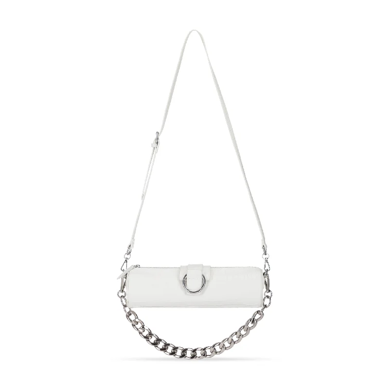 Chic Style, Always In Vogue Medium Barrel Bag - White