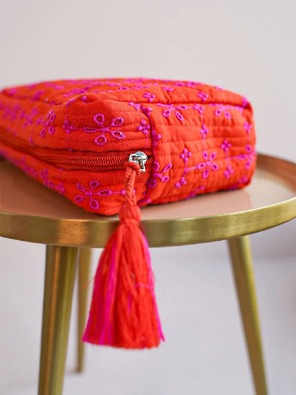 Flash Sale Cosmetic Bag Lace Orange