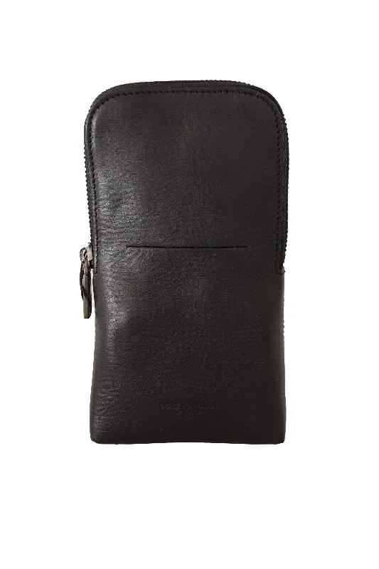 Seasonal Trends Dolce & Gabbana Elegant Black Leather Double-Strap Multi Kit