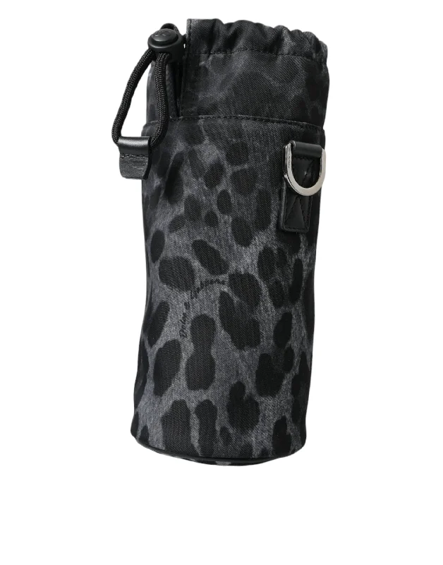 Edgy Fashion Deals Dolce & Gabbana Chic Leopard Print Round Bottle Cage