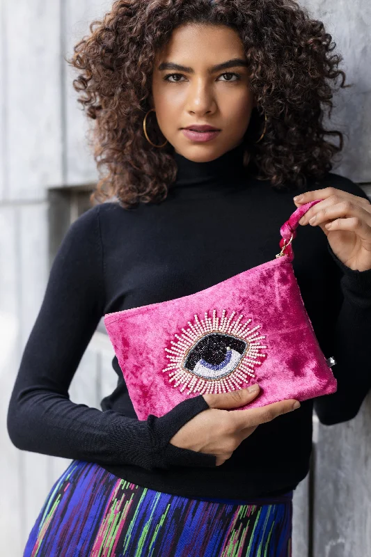 Trendy Bags For Sales Emily Lovelock Pink Velvet Pouch