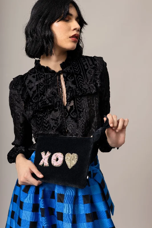 Vibrant Bags With Discounts Emily Lovelock Black Velvet Pochette