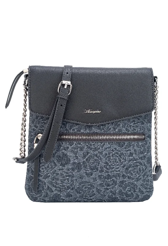 Uxury Designer Handbag Brands Faux Leather Floral Cross Body Bag
