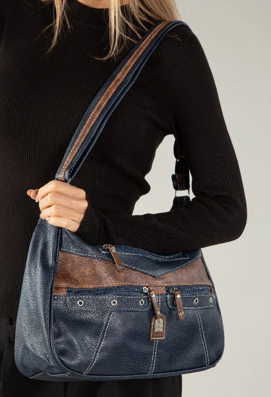 Evening Events Faux Leather Multi-Pocket Cross Body Bag