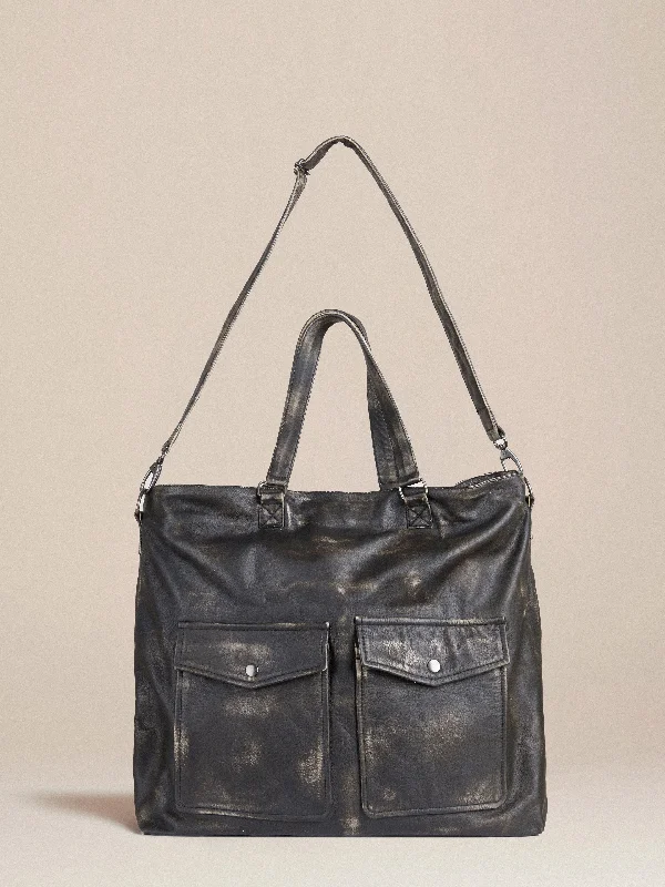 Shop Sale Items Hana Distressed Black Leather Bag