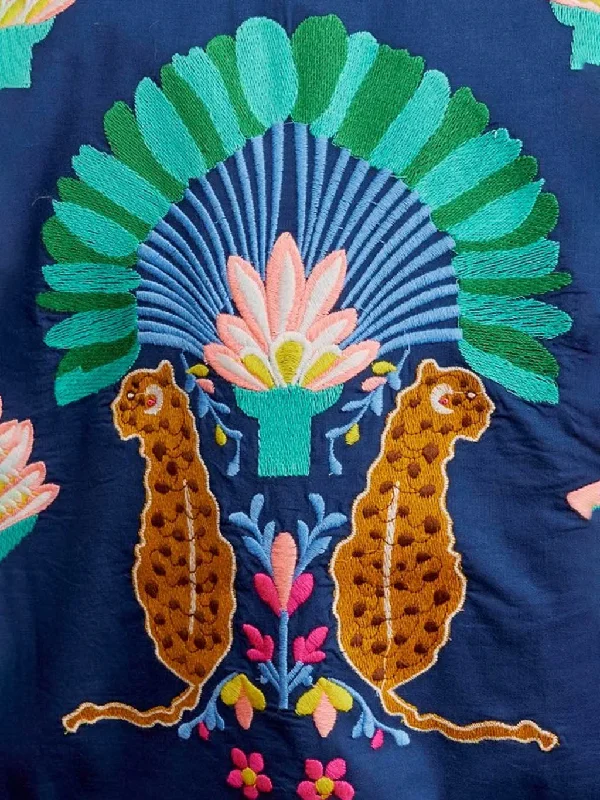 Shop Sales Ortiga Bag Leo Embroidery on Navy