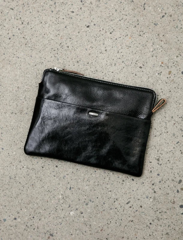 Durable Fashion Picks Supporter Organizer True Dye Black Leather