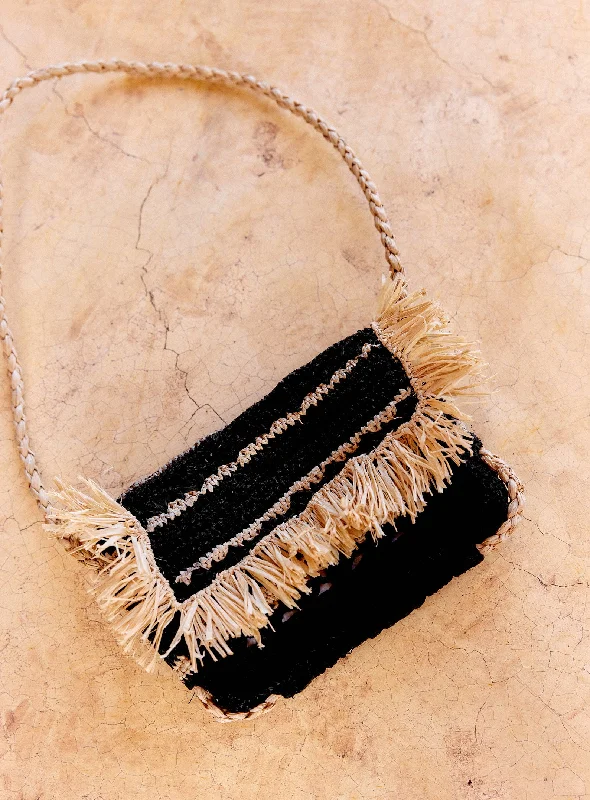 Fashion Sale Renan Raffia Bag Black
