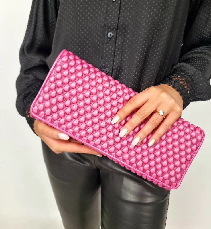 Elevated Casual Discounts Tissa Fontaneda Flavia Bubble Leather- Hot Pink