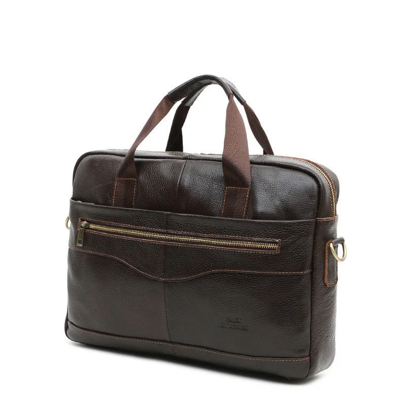 Festive Holiday Gift Bags CROSS OX Genuine Leather Brown Men Briefcase 14" Laptop Business Bag Cowhide Men's Messenger Bags Luxury Lawyer Handbags HB387F