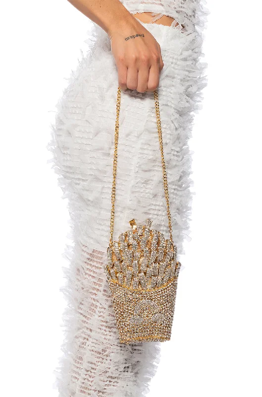 Lightweight Bags With Clearance Prices FRENCH FRIED ALL DAY BLINGED CLUTCH