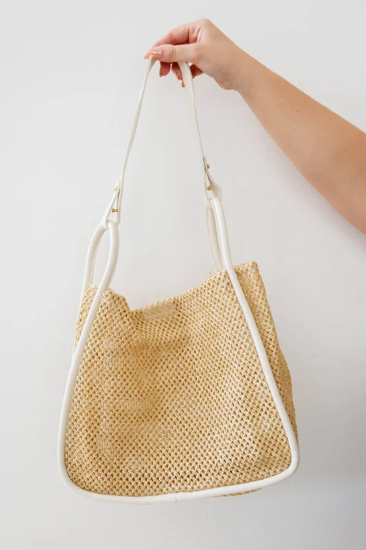 Eco-Friendly Bags For Sustainable Fashion Lovers Road Less Traveled Handbag with Zipper Pouch in Cream
