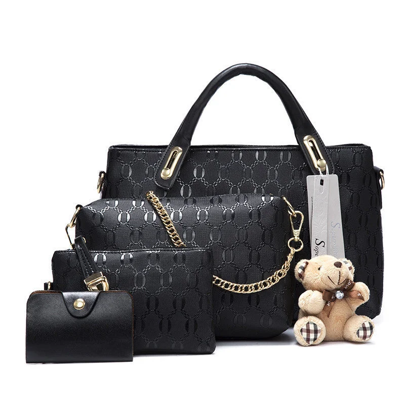 Luxury Bags Famous Brand Women Bag Top-Handle Bags Fashion Women Messenger Bags Handbag Set PU Leather Composite Bag #150