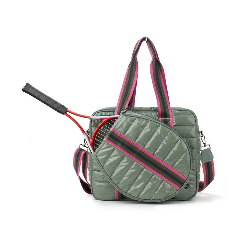 Refined Fashion Sale Tennis Sport Bag- Sage - a preneLOVE exclusive