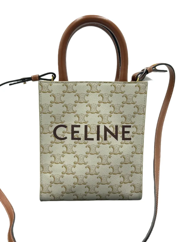 Black Friday And Cyber Monday Bag Deals Like New! Celine Triomphe Canvas Calfskin Cabas Designer Tote