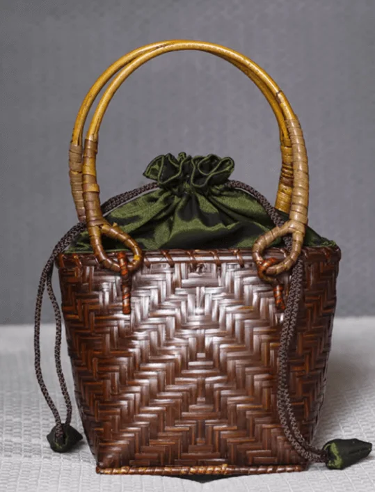 Scratch-Resistant And Luxury Sale Bags Vintage Handmade Bamboo Handbag Casual Square Bag