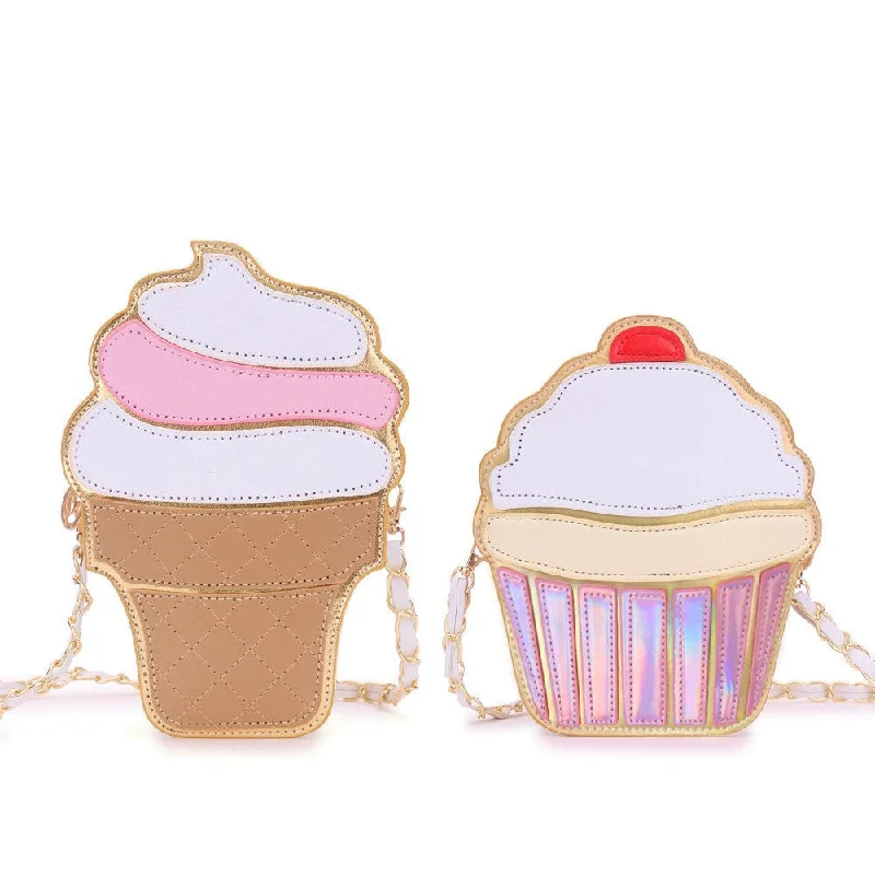 Luxury Bags With Premium Materials And Craftsmanship womem ice cream Bag cake bag PU leather cute Messenger Bags Candy colours Small Size Female chain handbags 3D laser diamond bag