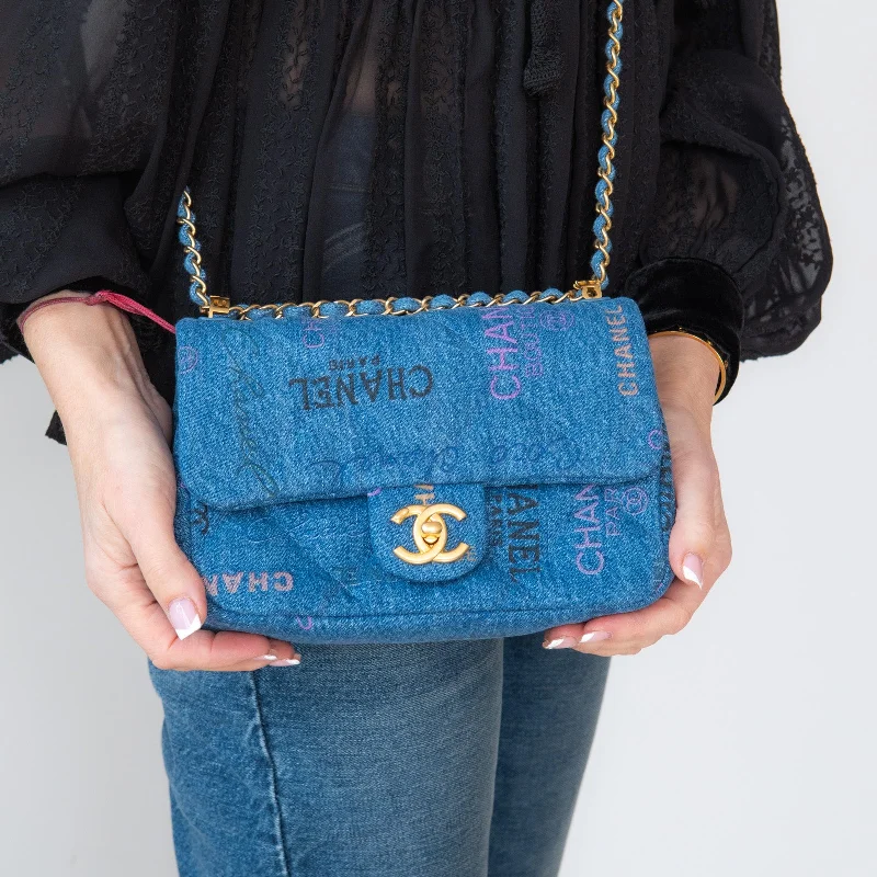 Designer Bags For Luxury Collectors Chanel  Blue Denim Small Flap Bag