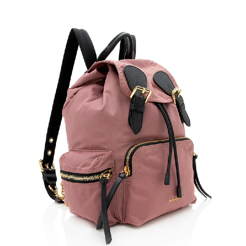 Sleek And Seasonal Sale Bags Burberry Nylon Leather Medium Rucksack Backpack (SHF-12368)