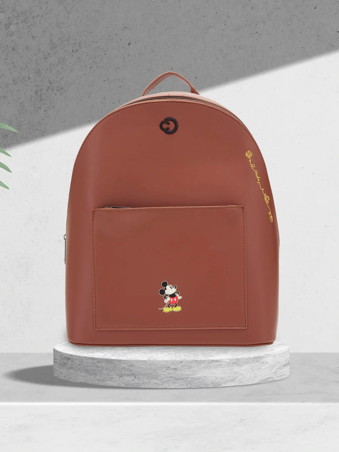 Elegant Bags For Formal Events And Luxury Occasions Caprese Disney Inspired Printed Mickey Mouse Collection Large Backpack Bag Tan
