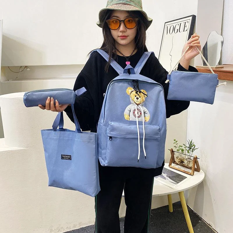 Bags For Outdoor Adventures Blue Girls Backpack 4 in 1 School Backpack for Girls 4211