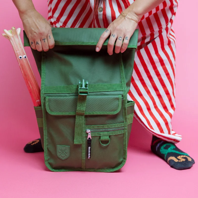 Glamorous Bags For Evening Events And Parties Eco Monochrome Rolltop Backpack Mini Green