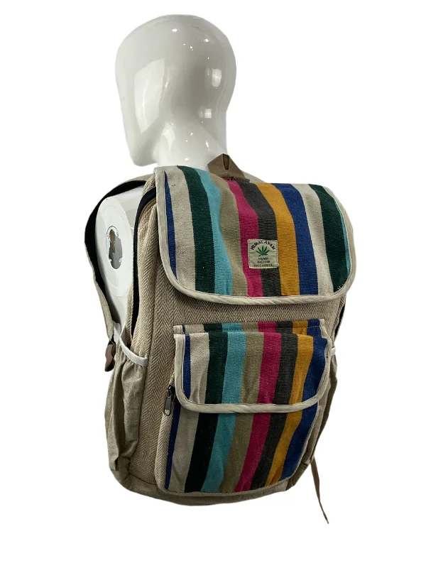 Seasonal Clearance Bags For Summer, Winter, Etc. Himalayan Hemp Rainbow Casual Backpack