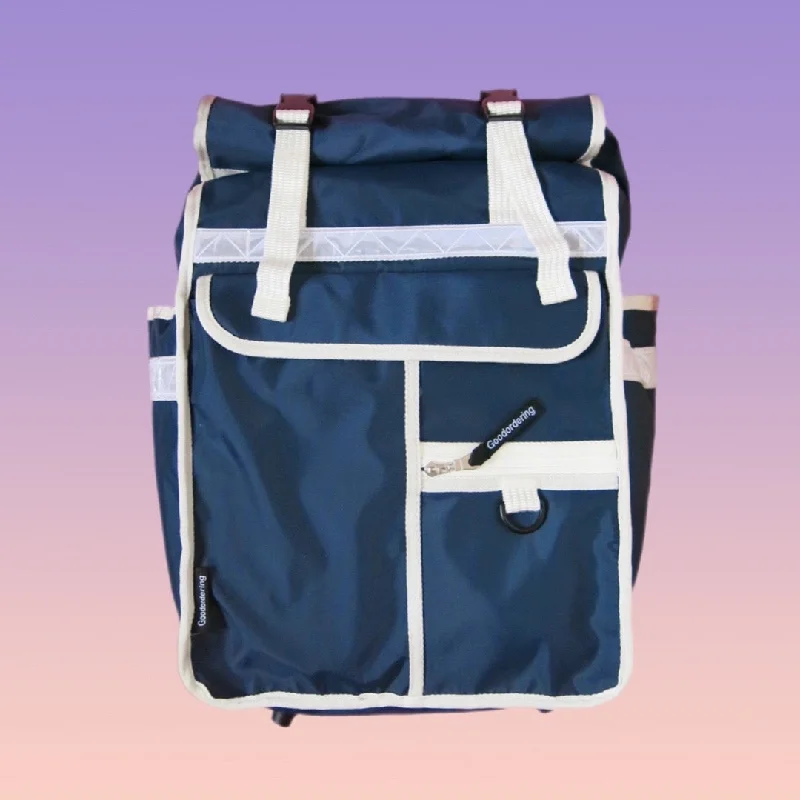 Elegant Bags For Formal Events And Luxury Occasions Rolltop backpack Pannier Eco Navy Blue White
