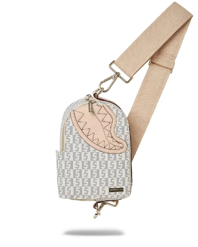Bags For Sporty And Athletic Styles Sprayground Bag ROSE MONEY CHECKERED CROSSBODY BACKPACK  White