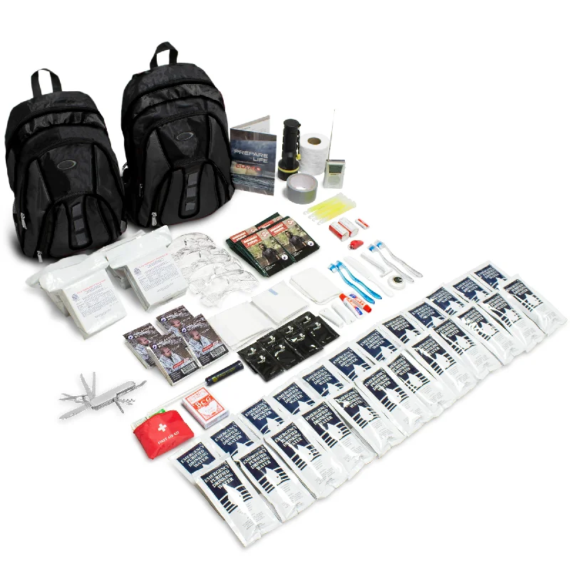 Customizable Bags For Personalized Style The Essentials Complete 72-Hour Kit - 4 Person: Black or Red Backpack