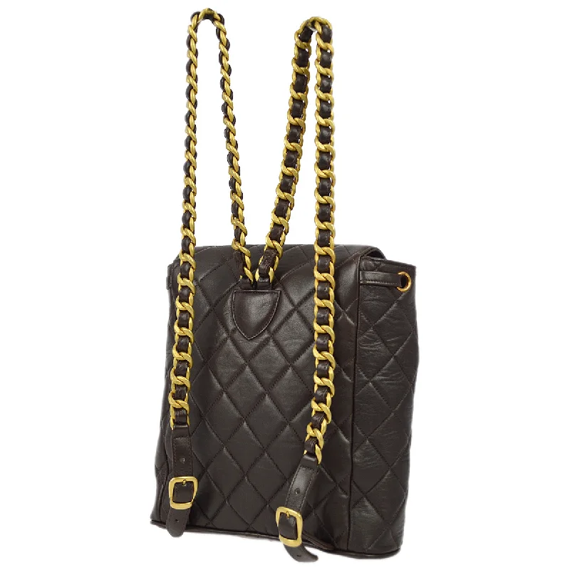 Bags With Tsa-Approved Features Chanel 1991-1994 Brown Lambskin Duma Chain Backpack