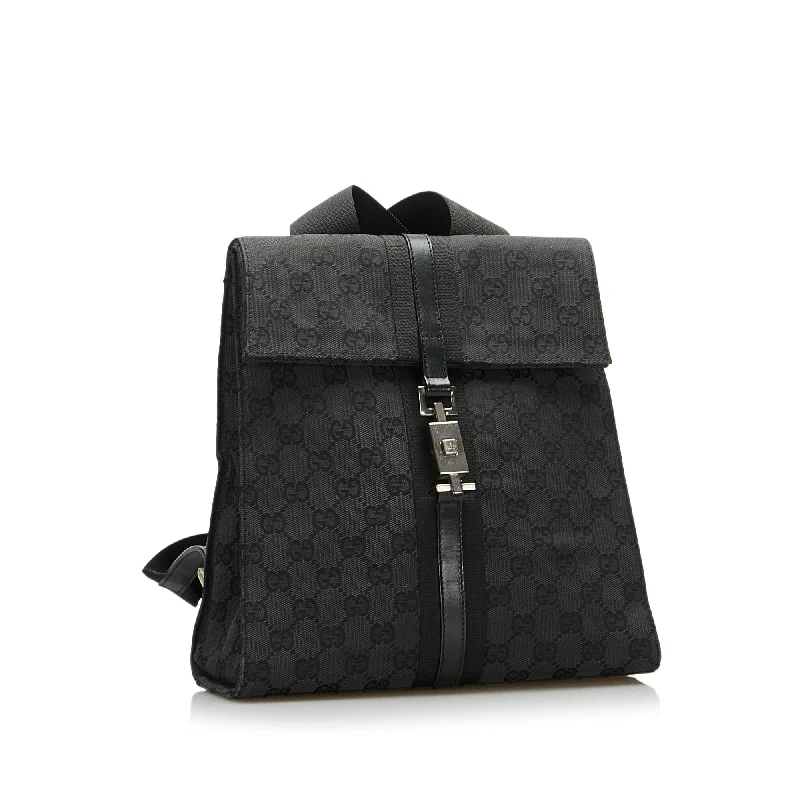 Urban Bags For City Life And Streetwear Fashion Gucci GG Canvas Jackie Backpack (SHG-b8tDCh)