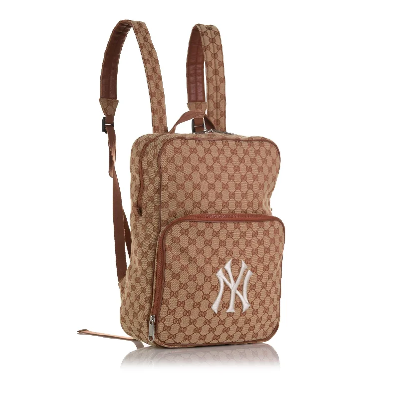 Limited-Time Offers On Trendy And Stylish Bags Gucci GG Canvas NY Yankees Backpack (SHG-cczG1J)