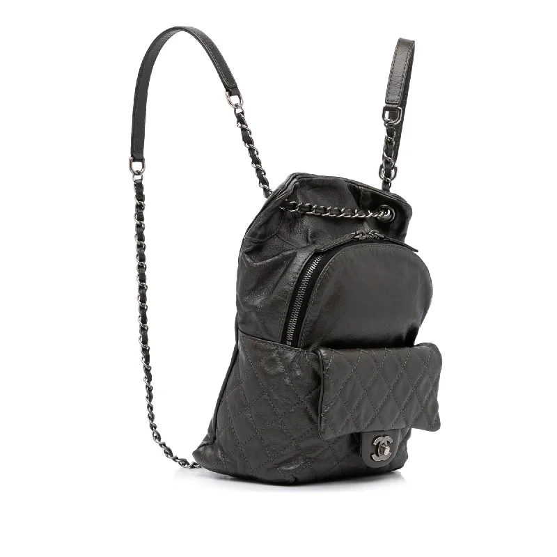 High-Quality Bags On Flash Sale Chanel Medium CC Lambskin Drawstring Flap Backpack (SHG-rggGda)