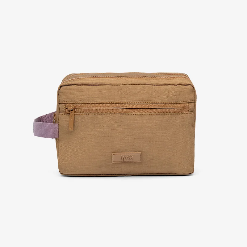 Lightweight And Functional Bags For Travel And Work Kei Double Washbag Toffee Vandra