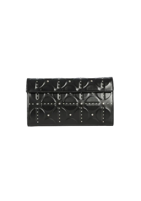 Tsa-Approved Bags For Hassle-Free Airport Security LEATHER STUDDED CLUTCH