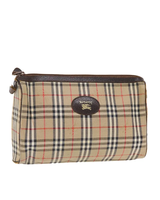 New Year Party Bag For Celebrations Canvas Leather Clutch Bag with Nova Check Pattern