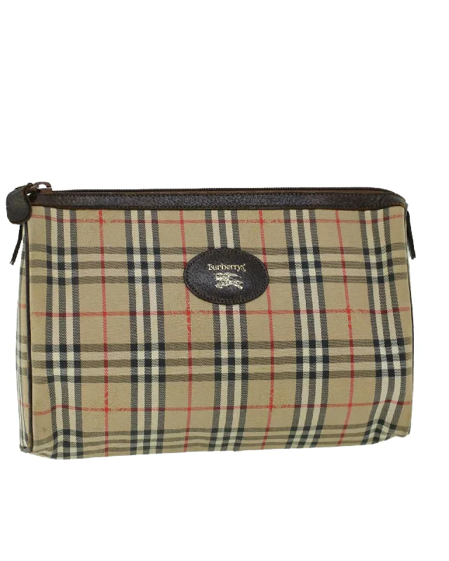 Affordable Bags Canvas Leather Check Clutch Bag