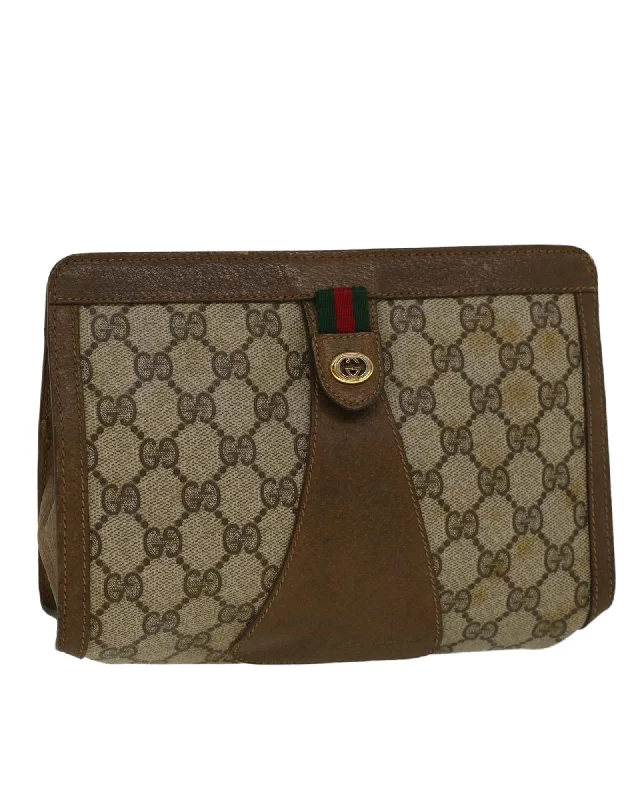 Lightweight Bags For Senior Travelers GG Supreme Web Clutch Bag